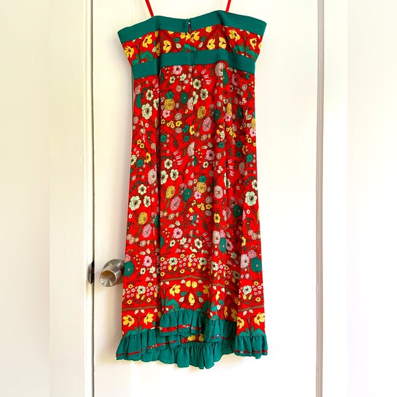 Plenty by Tracy Reese 100% Silk Strapless Dress - Orange Multi - Size 4 - Picture 2 of 3